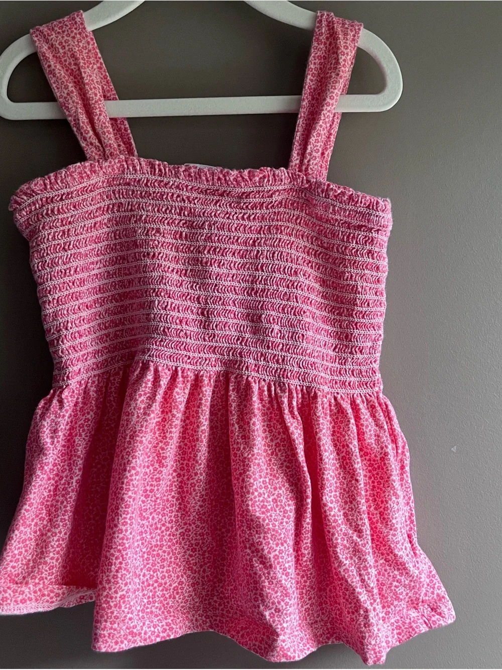 GAP Pink Smocked Tiered Camisole Top girls kids medium
